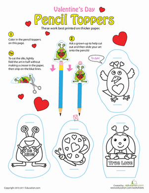 Valentine Pencil Toppers