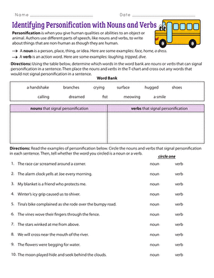 Identifying Personification with Nouns and Verbs
