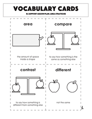 Vocabulary Cards: Area Strategies