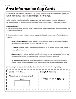 Area Information Gap Cards