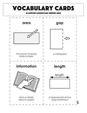 Vocabulary Cards: Finding Area
