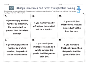 Always, Sometimes, and Never: Multiplication Scaling