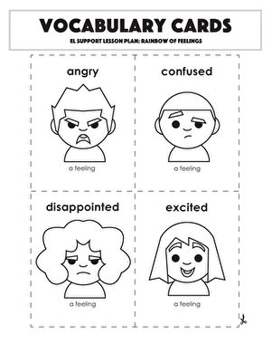 Vocabulary Cards: A Rainbow of Feelings