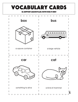 Vocabulary Cards: How Does It End?