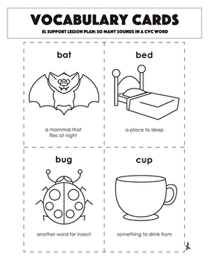 Vocabulary Cards: So Many Sounds in a CVC Word