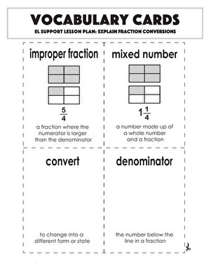 Vocabulary Cards: Explain Fraction Conversions