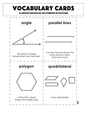 Vocabulary Cards: The Attributes of Polygons