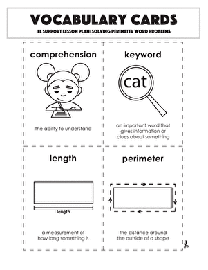 Vocabulary Cards: Solving Perimeter Word Problems