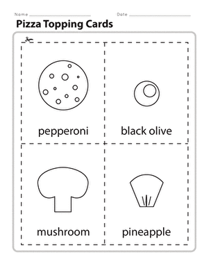 Pizza Topping Cards
