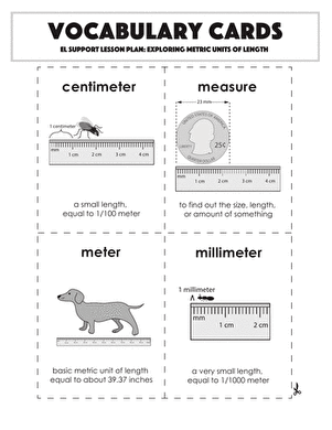 Vocabulary Cards: Exploring Metric Units of Length