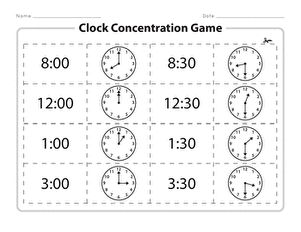 Clock Concentration Game