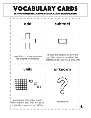 Vocabulary Cards: Thinking Deeply About Word Problems