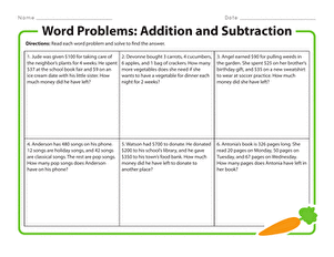 Word Problems: Addition and Subtraction