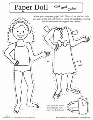 Paper Doll Coloring #1