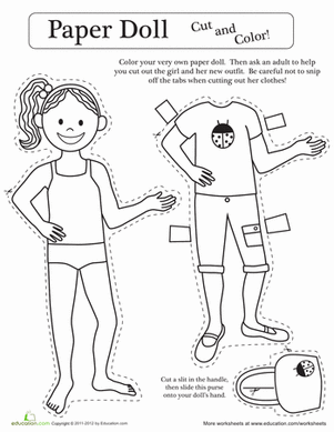 Paper Doll Coloring #4