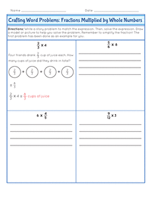 Crafting Word Problems: Fractions Multiplied by Whole Numbers