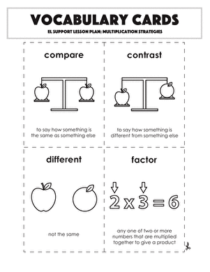 Vocabulary Cards: Multiplication Strategies