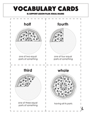 Vocabulary Cards: Equal Shares