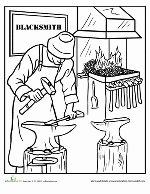 Blacksmith Coloring Page