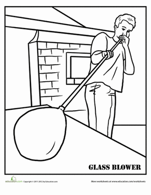 Career Coloring Pages: Glassblower