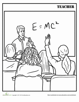 Coloring Pages People: Teacher
