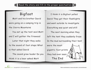 Bigfoot: Punctuate the Story