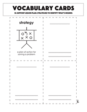 Vocabulary Cards: Strategies to Identify What's Missing
