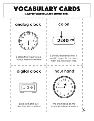 Vocabulary Cards: Time Between Rings