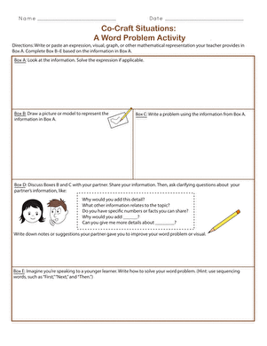 Co-Craft Situations: A Word Problem Activity