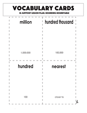 Vocabulary Cards: Rounding Roundtable