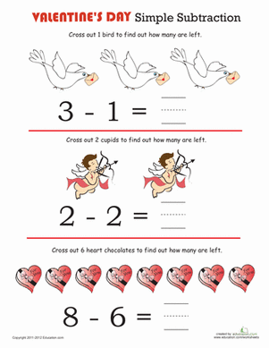 Valentine's Day Early Subtraction