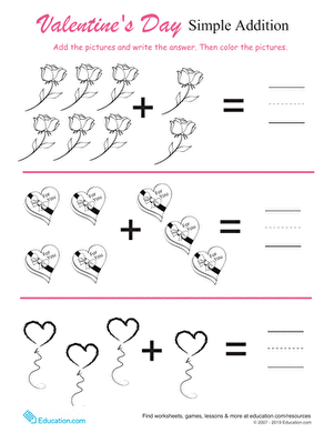 Valentine's Day Addition & Coloring!