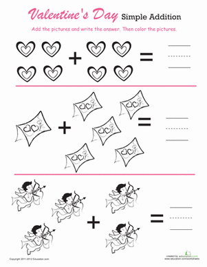 Count & Color Valentine's Day Addition