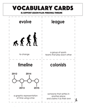 Vocabulary Cards: Personal Timeline
