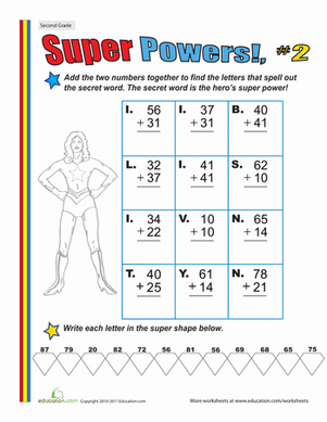 Super Powers! Two-Digit Addition #2