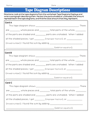 Tape Diagram Descriptions