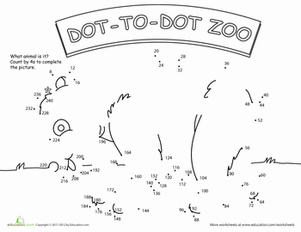 Dot to Dot Zoo: 4's