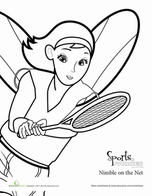 Color the Sports Fairy: Tennis