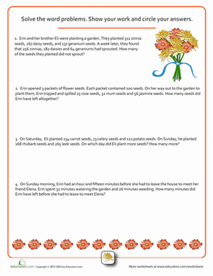 Word Problems: Flower Power