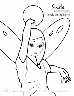 Color the Sports Fairy: Bowling