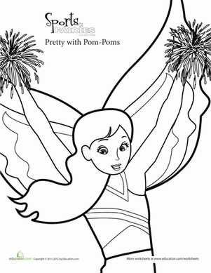 Color the Sports Fairy: Cheerleader
