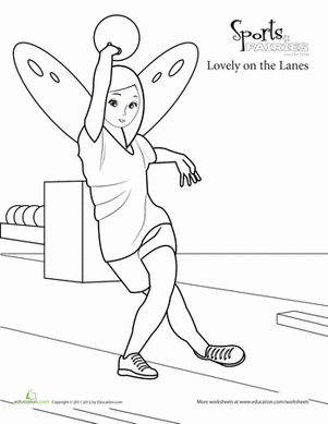 Bowling Fairy Coloring Activity