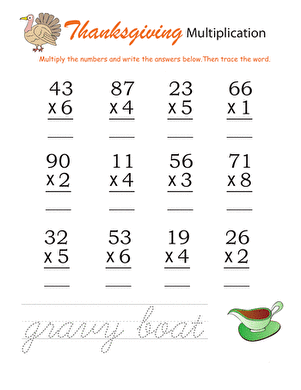 Thanksgiving Math: Multiplication #4