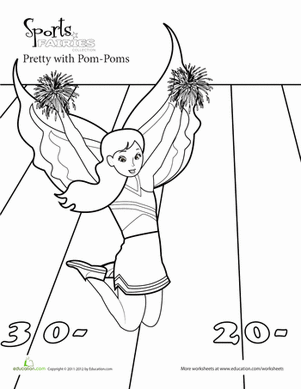Cheerleader Fairy Coloring Activity