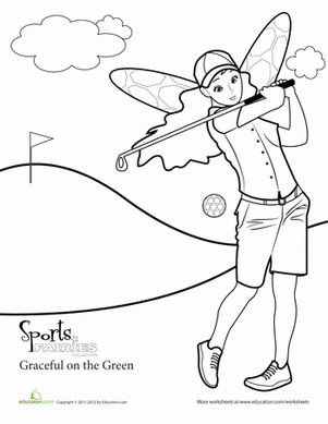 Golf Fairy Coloring Activity