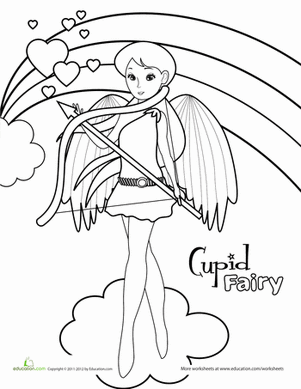 Cupid Fairy Coloring Activity