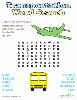 Word Search: Transportation