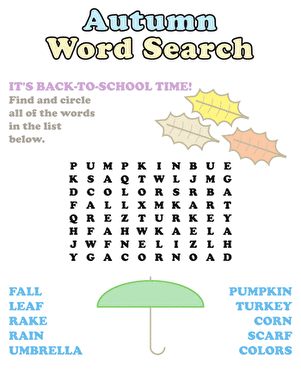Word Search: Autumn