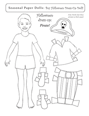 Seasonal Paper Dolls: Boy Halloween Dress-Up