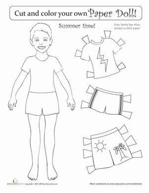 Seasonal Paper Dolls: Summer Boy
